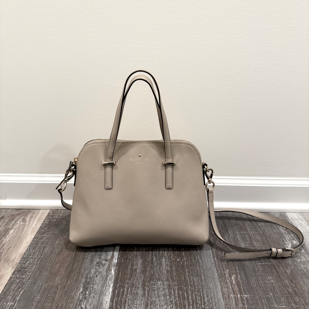 Kate Spade Schuyler Medium Leather Dome Satchel Warm Beige